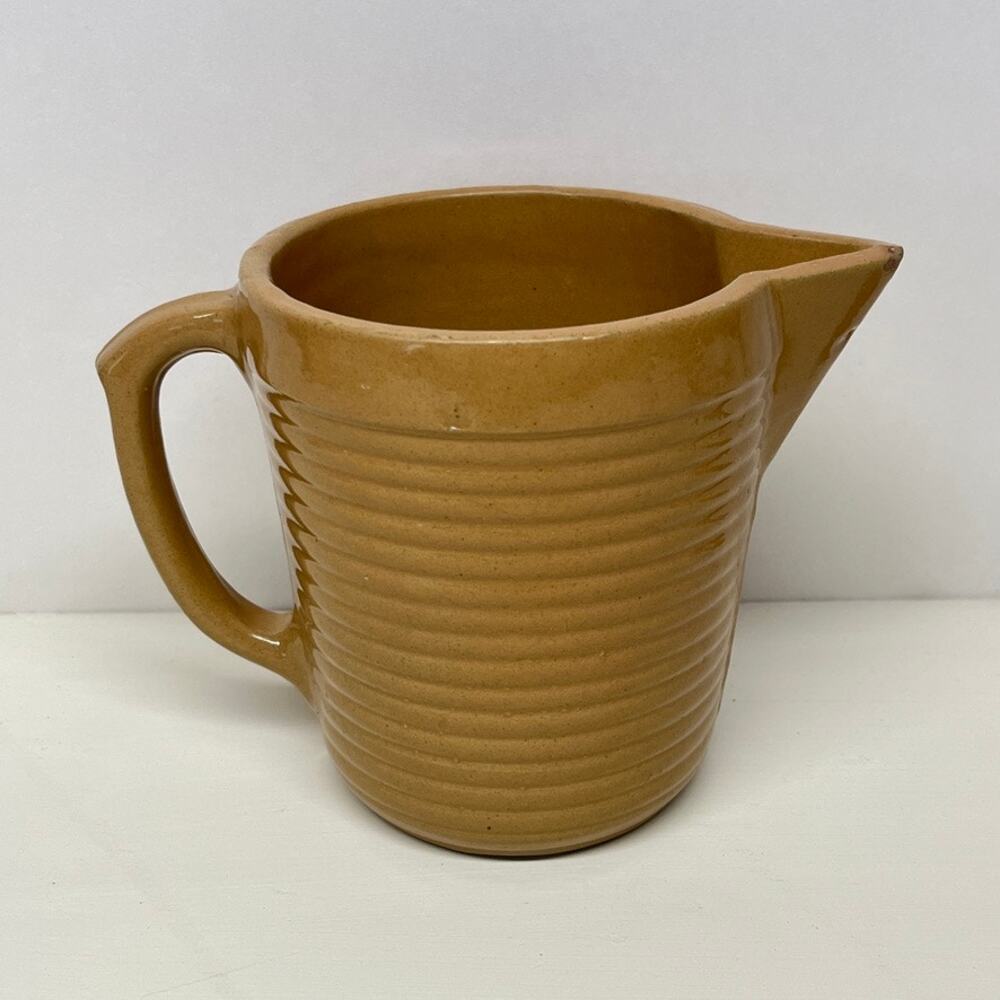 Monmouth Pottery 1920s Art Deco Ribbed Ceramic Pitcher